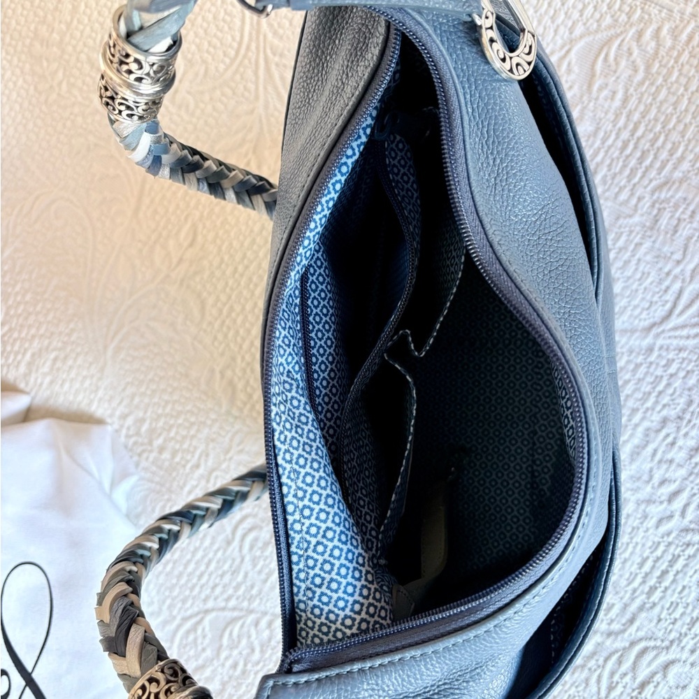 Brighton Barbados Ziptop Hobo Canyon Blue Women’s Bag - Picture 9 of 11